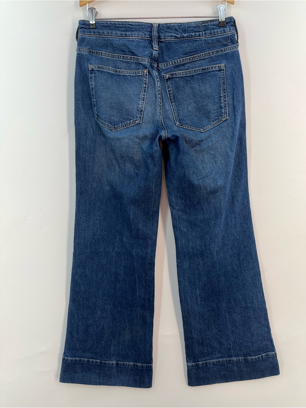 J.Crew '96 Low Rise Denim Trouser 0962 27x32 dark blue wide leg 27 women - Picture 8 of 12